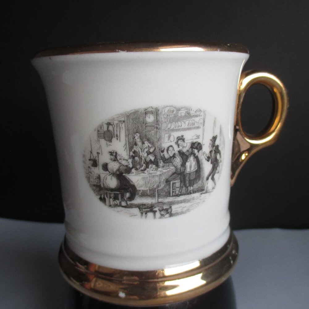 Vgt. Atlas China Shaving Mug. 22k Gold Trim.
